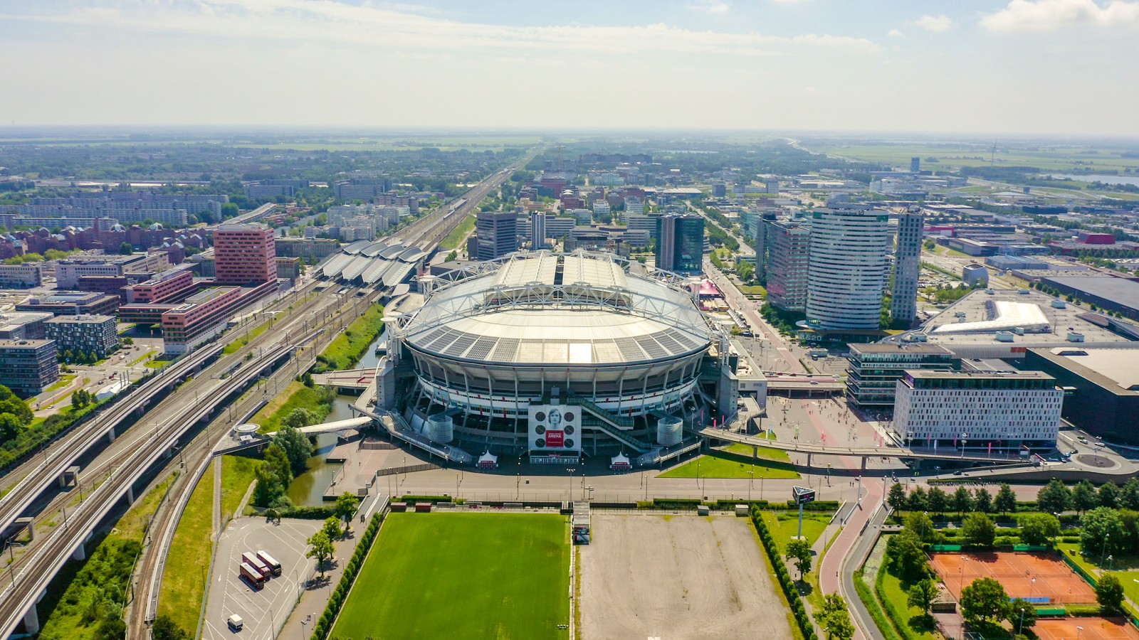 Aerial view of the Johan Cruyff Arena in Amsterdam Netherlands