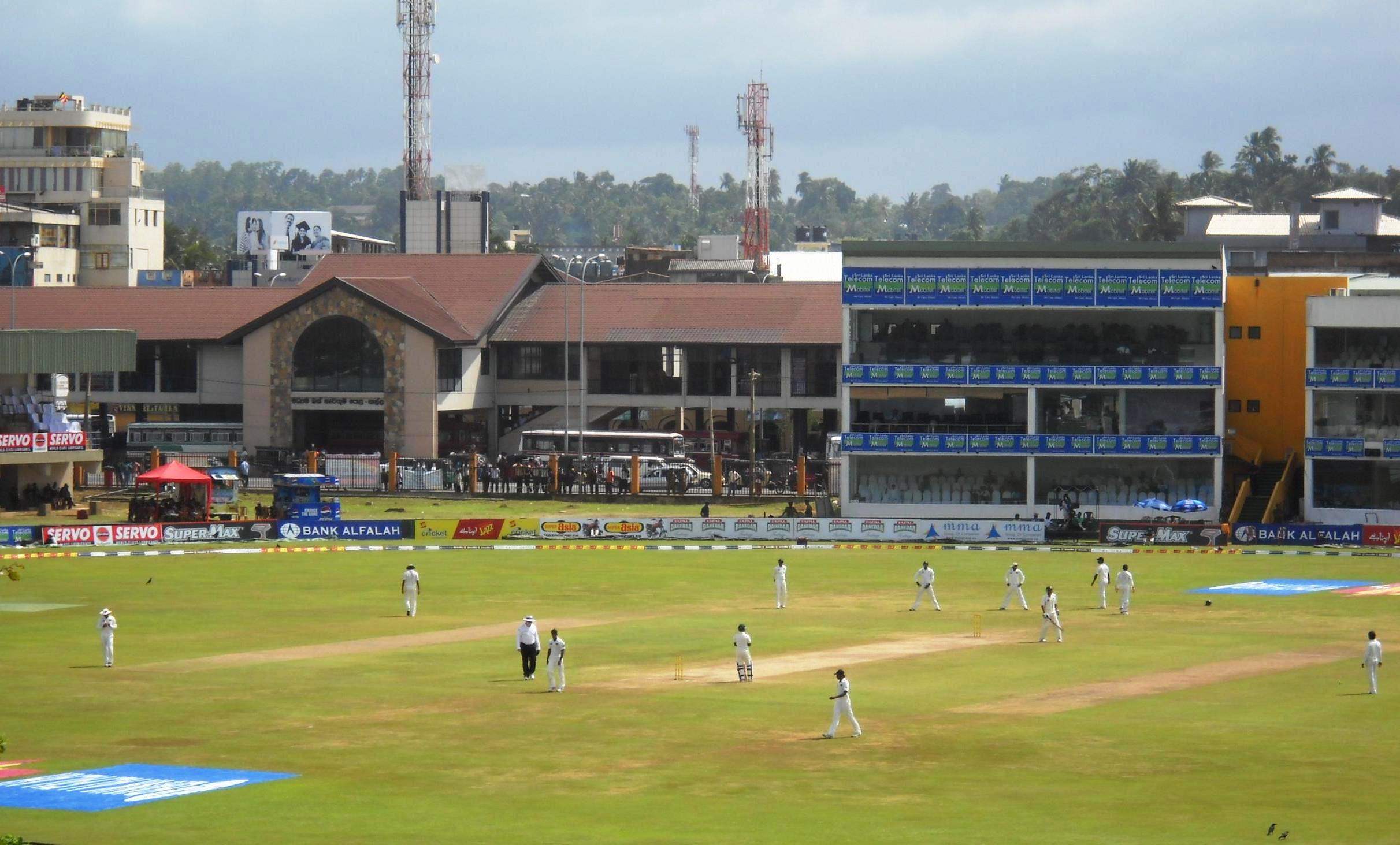 Cricket in Sri Lanka with the historic Galle fort and tropical surroundings
