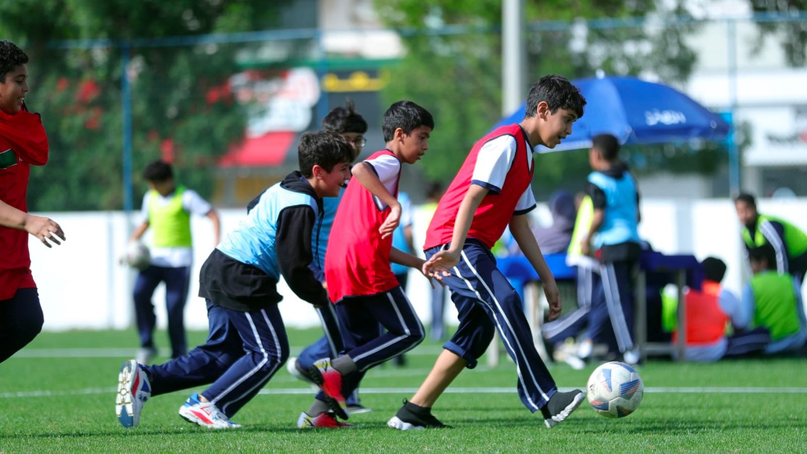 Youth footballers competing at a tournament in Dubai