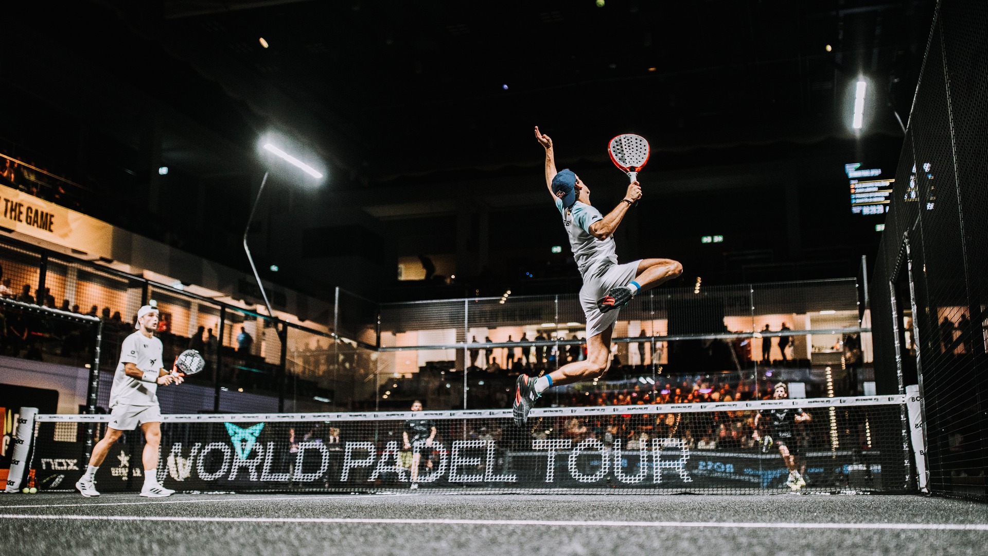 Professional padel court in Buenos Aires with players during an elite training session