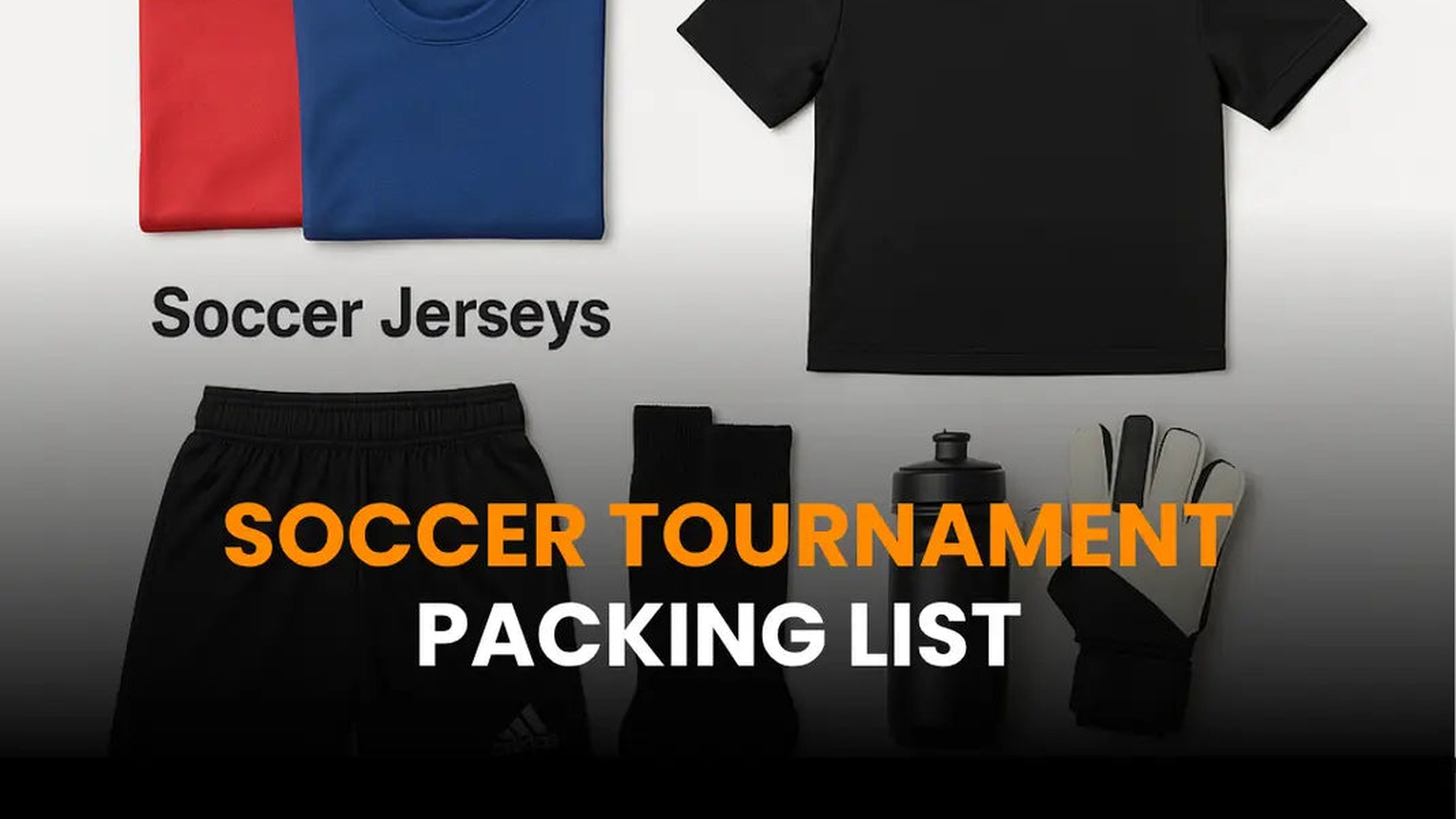 Sports travel gear and equipment packed for a professional soccer experience abroad