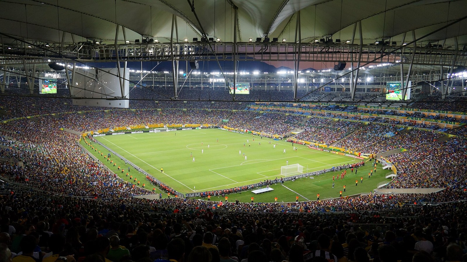 The Maracanã stadium in Rio de Janeiro at night